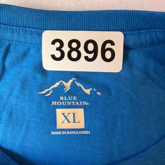 Blue Mountain Men T-shirt size XL Short Sleeve Stretchy Solid Blue - Picture 5 of 7